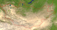 Mongolia Satellite + Borders 2000x1045